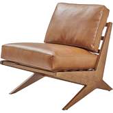 Chandler Accent Chair in Chocolate Brown Eco Leather & Wood